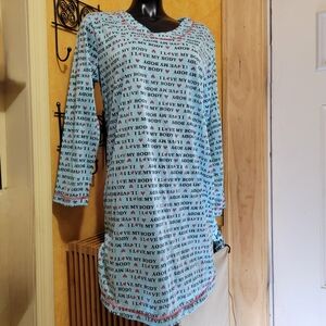 NWT Lati Fashion "I Love My Body" Pajama Shift Women's L